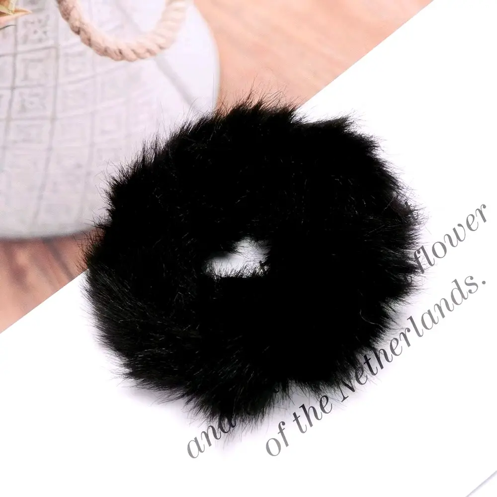 Kuncir Ikat Rambut Bulu Besar Halus Import Scrunchies Wanita Orange cepolan hijab scrunchie Aksesoris Kunciran
