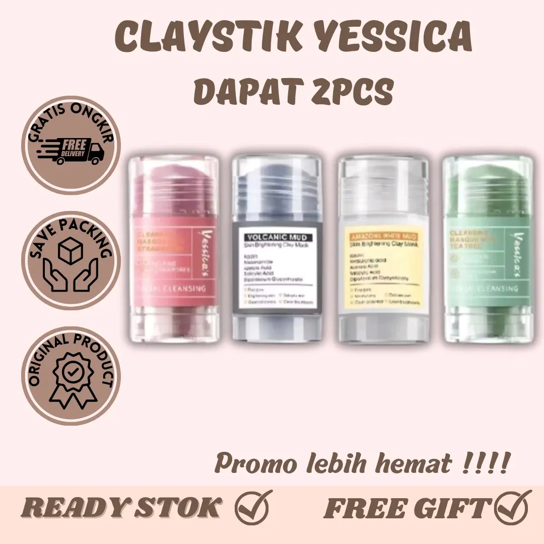 [READY] YESSICA'S CLAY STICK MASK CLEANSING MASQUE WITH TEA TREE STRAWBERRY MASKER STICK YESSICA'S