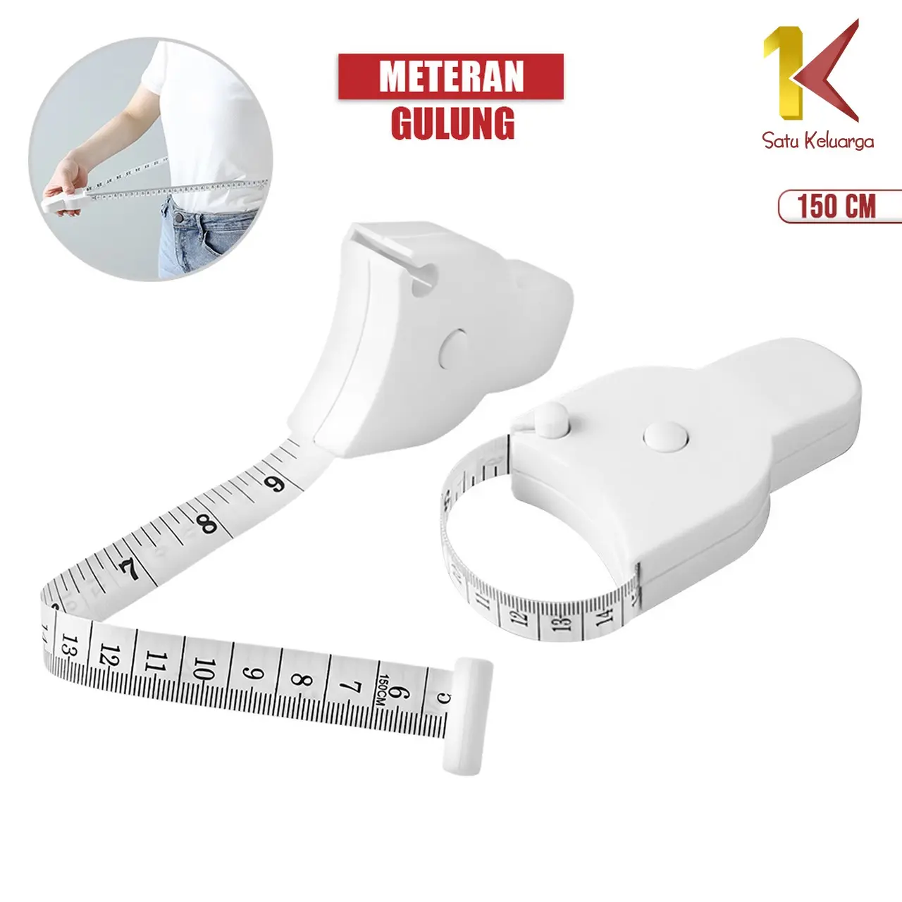[COD] SK C641 Meteran Gulung 150cm Alat Ukur Badan Dua Sisi Portabel Serbaguna Meter kain Otomatis
