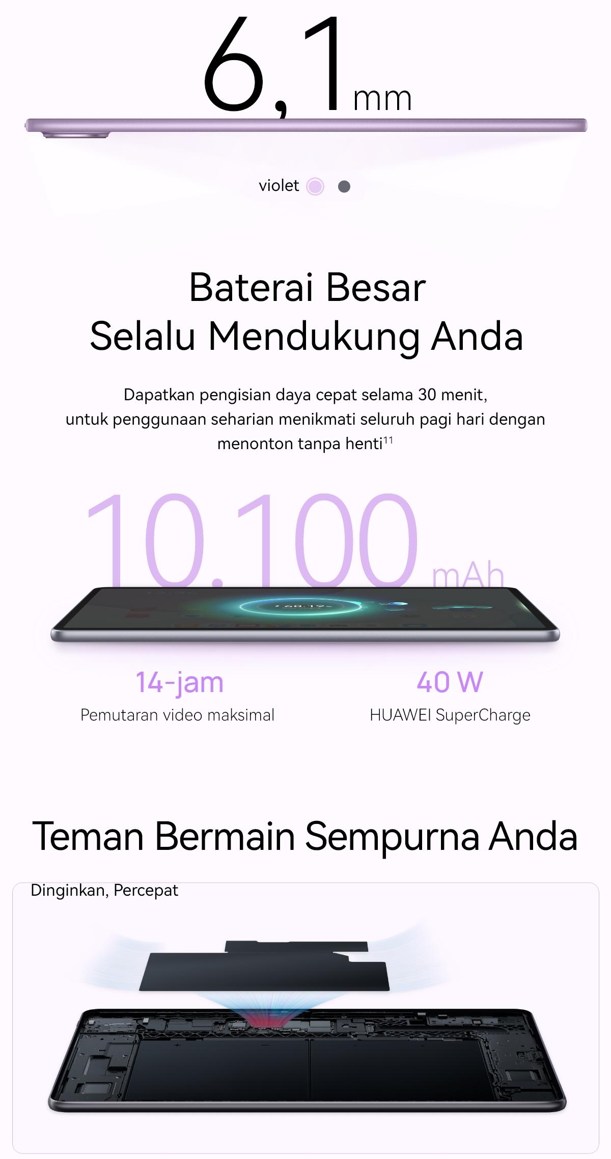 HUAWEI MatePad 11.5-inci 2025 Tablet | WPS Office 2.0 Tingkat PC Eksklusif | Layar Papermatte | 10,100 mAh 40W HUAWEI SuperCharge