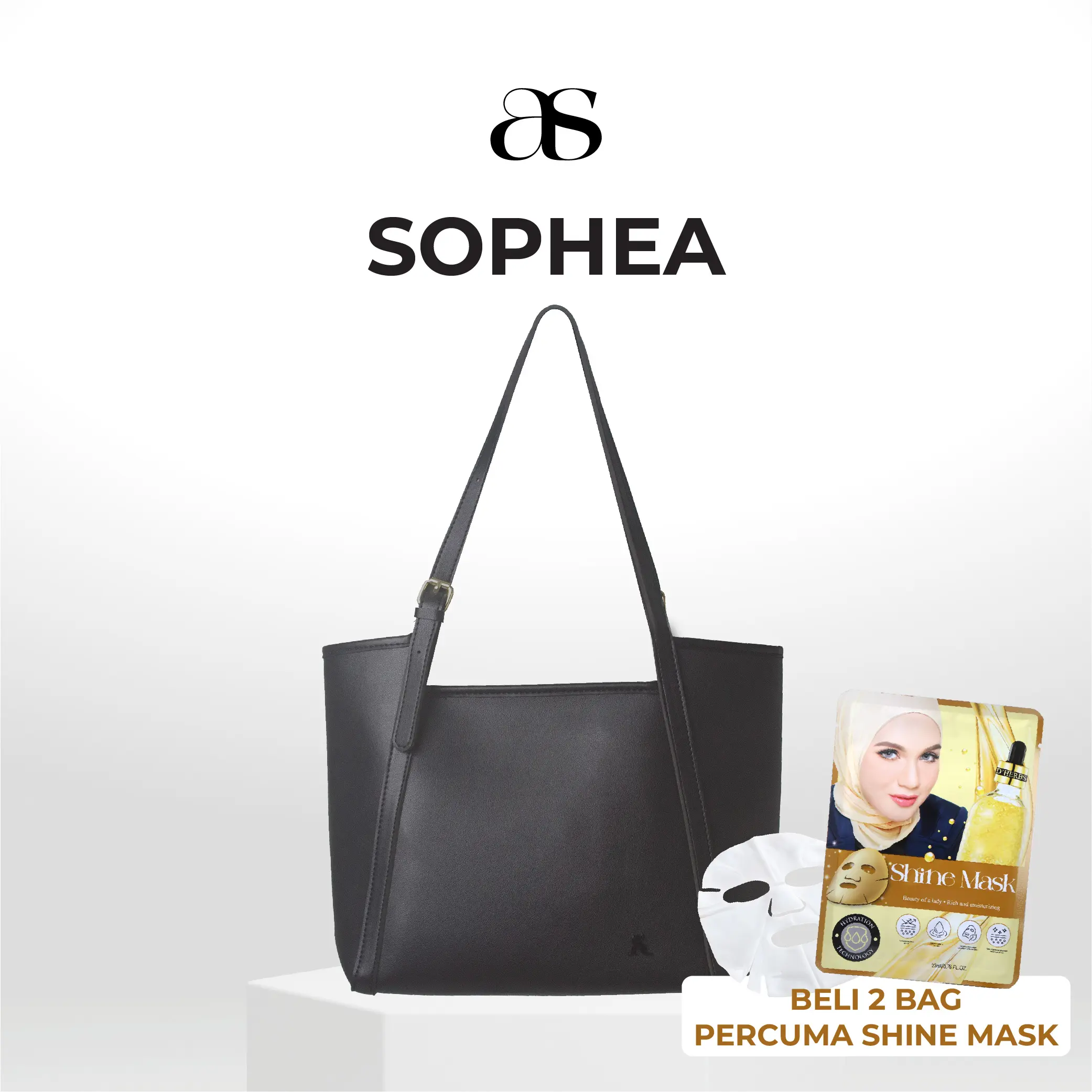 AS SOPHEA TOTE BAG VEGAN LEATHER NO BOX (BUY 2 FREE 1 SHINE MASK)