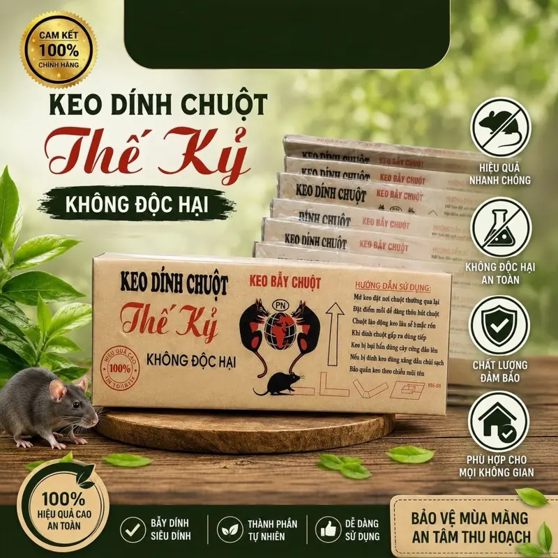 [ Mua 5 tặng 1 ] Tấm Keo Siêu Dính Chuột Thế Kỷ không độc hại - Nông Nghiệp Việt