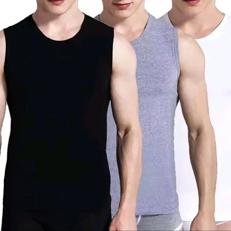 Promo !! Paket Hemat 3 PCS Kaos Singlet Dewasa Pakaian Dalam Pria Kaos Dalam Pria Polos Model Slimfit xxl warna hitamn Katun