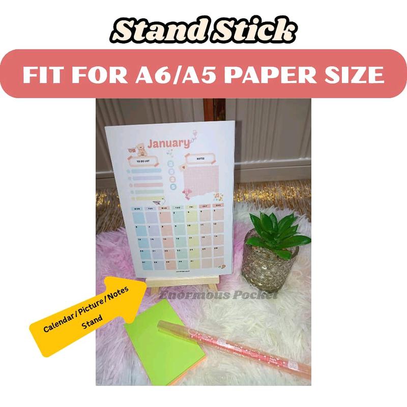Stand utk Calendar+Gambar+Nota+Material:Kayu+Sesuai utk Paper size A6 ...