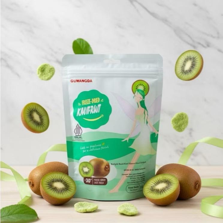 Guwangda - Bpom Halal Aneka Buah Kering 50gr Freeze Dried Strawberry Kiwi Peach Mango Pitaya Durian Kualitas Terbaik