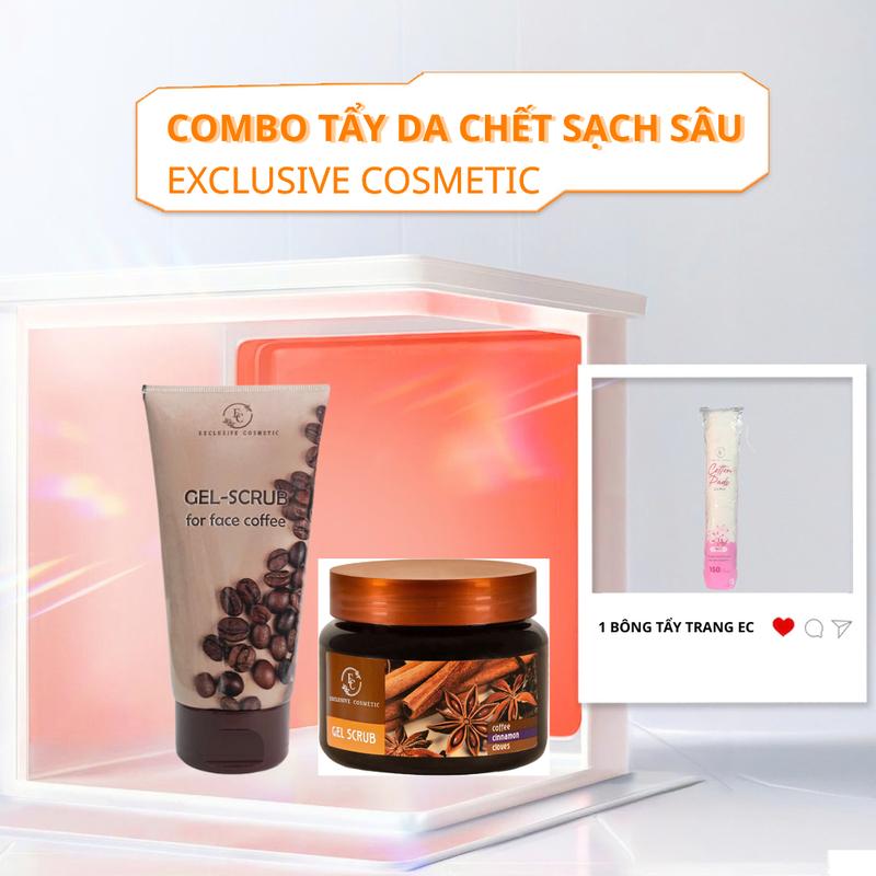 Combo Tẩy Tế Bào Chết Body Quế Hồi Cafe 380g & Tẩy Tế Bào Chết Mặt 150g Hương Cà Phê Arabica Exclusive Cosmetic Dưỡng Da Sáng Mịn Màng Tự Nhiên