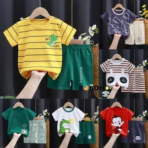 BOBOHO - Setelan Baju Bayi / Baju Katun Anak Laki-laki / Setelan Kaos Anak / Baju Bayi Lengan Pendek PART 1 Parsel