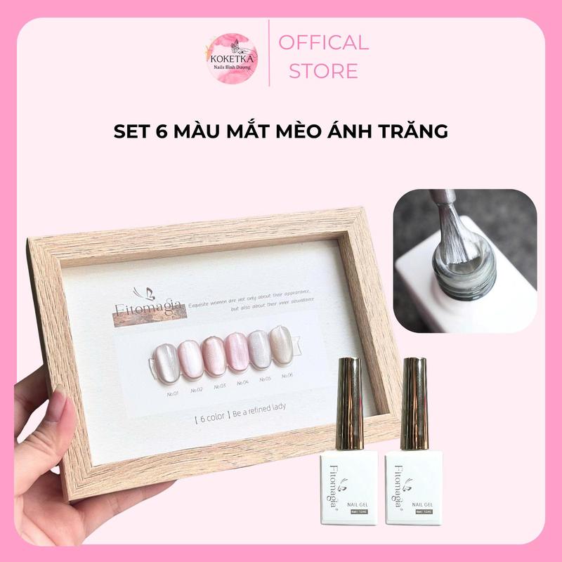 Set 6 Màu Mắt Mèo Ánh Trăng sơn gel nail Hot Trend Fitomagia | sơn mắt mèo, sơn nail trắng tay | Tặng kèm dụng cụ làm bảng màu