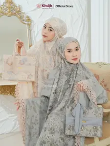 Mukena Jumbo Dewasa Terbaru Premium Renda Mewah Motif Bunga Majdina Mukenah Silk Muslim