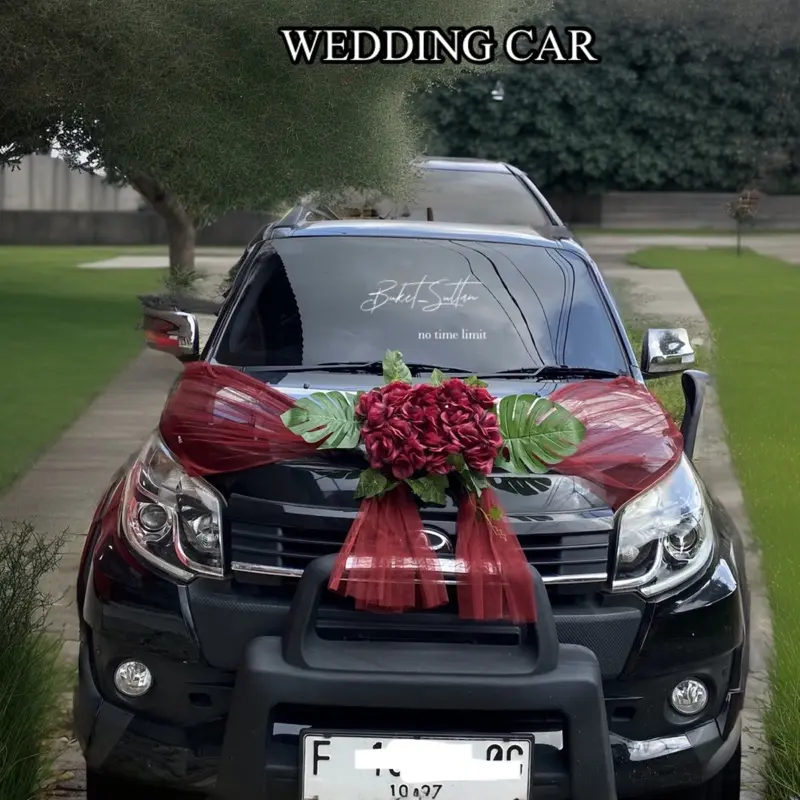 Dekorasi Kap Mobil Pengantin Pernikahan Wedding Car Tile Karangan Bunga Murah Unik Kekinian / Bunga mobil pengantin siap pakai / Bunga mobil pengantin murah mewah / bunga mobil pengantin wedding pengantin simple/ Bunga mobil dashboard Buket
