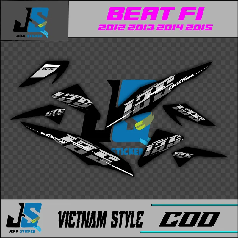 STRIPING SIMPEL HONDA BEAT FI DESAIN VIETNAM STYLE 04 NEW 125  SUDAH DICUTING TINGGAL TEMPEL 4