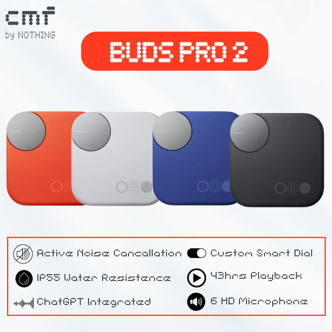 CMF By Nothing Buds PRO 2 | HIFI SOUND POWERED BY DUAL DRIVERS | IP55 | Spatial Audio Effect
