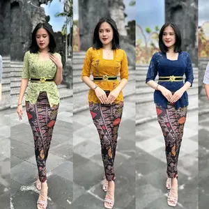 SETELAN KEBAYA SOFIA ROK MOSCREP LENGAN SESIKU DENGAN OBI