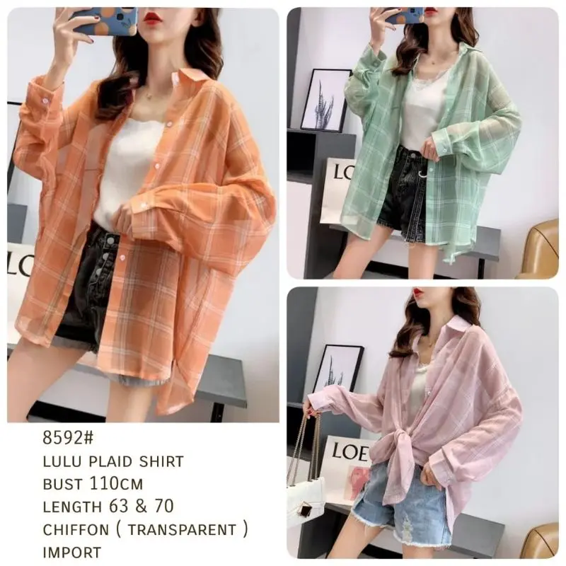 [Basica Moda] 8592 Atasan Top Kemeja Wanita Lulu Chiffon Oversize 8