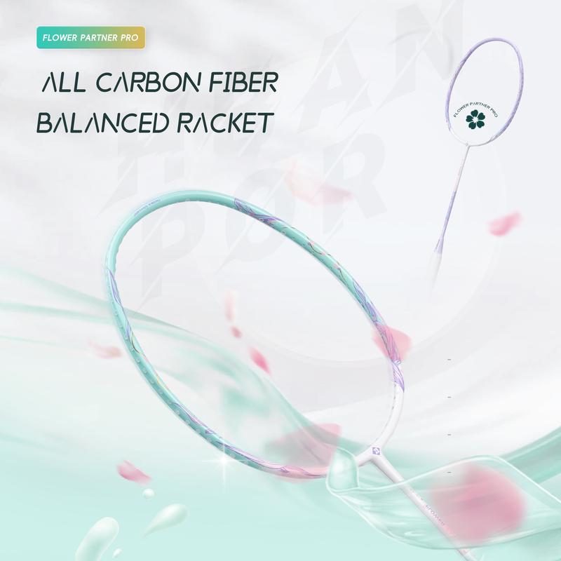 Vợt cầu lông Kumpoo Flower Partner Pro chính hãng 4U carbon công thủ toàn diện căng sẵn 10.5kg tặng quấn cán túi vợt