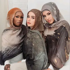 (READY STOCK)Pashmina viscose cotton Shawl printed marble water colour /pashmina viscose cotton printed premium Instan Jilbab Muslim Syari Wanita