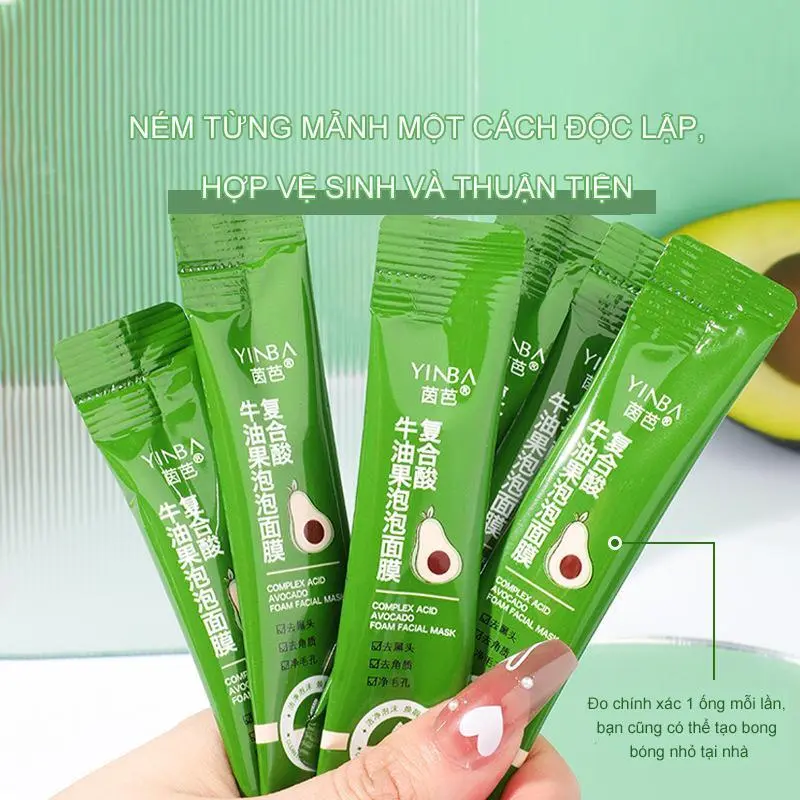 Mặt Nạ Bọt Bơ Axit Tổng Hợp, YINBA, Mặt Nạ Bọt Cà Rốt Axit Phức Hợp, Kiểm Soát Dầu, Loại Bỏ Mụn Đầu Đen, Làm Sạch Lỗ Chân Lông, Mặt Nạ Chăm Sóc Da Thanh Lọc Da, HUNMUI 2