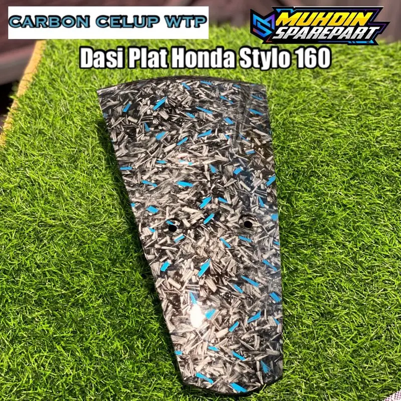 Cover Dasi Plat Nomor Stylo 160 Carbon Celup Wtp Forged Hexagon original 4