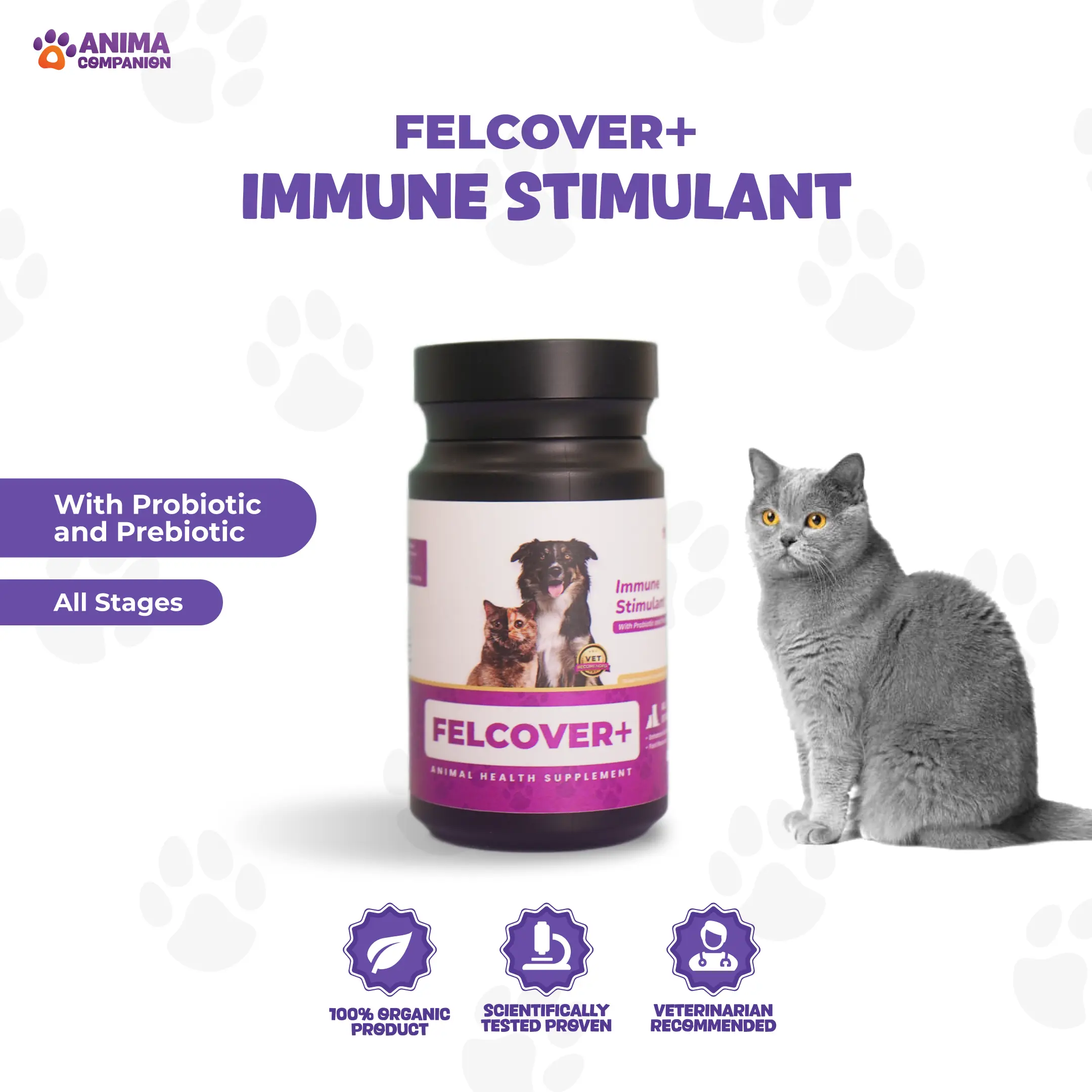 FELCOVER+ - Original Fast Recovery and Immune All in One Solution, Vitamin Kucing & Anjing