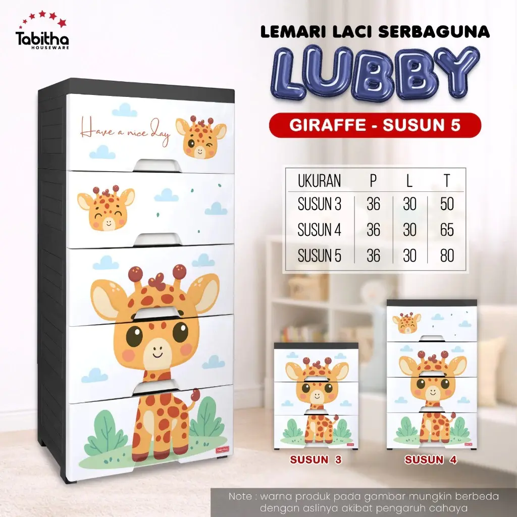 TABITHA LUBBY LACI ANAK MOTIF KARAKTER KARTUN MINIMALIS SERBAGUNA PLASTIK