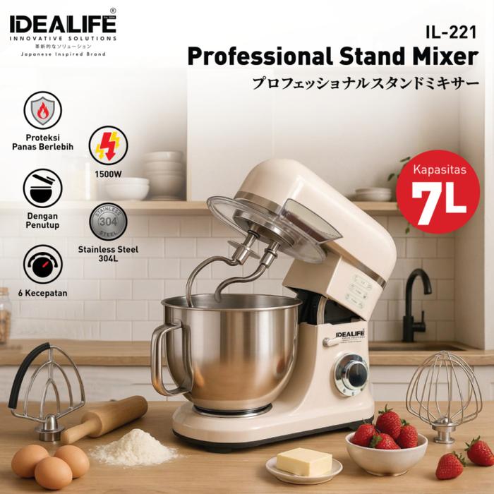 Gambar IDEALIFE - Professional Stand Mixer - Mixer Berdiri - Multi Speed - IL-221 dari IDEALIFE ONLINE STORE Kota Administrasi Jakarta Utara Tokopedia