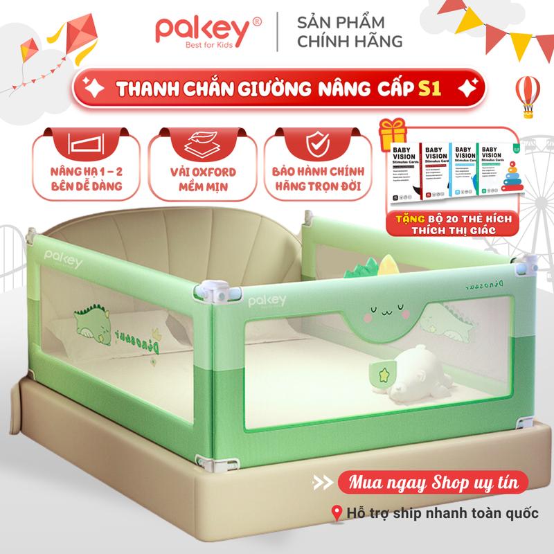 [Chính Hãng] Thanh Chắn Giường Pakey, Nâng Hạ Tiện Lợi Cả 1 & 2 Bên, Thanh Chặn Giường Bảo Vệ Bé An Toàn