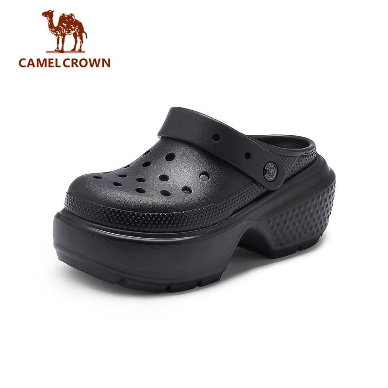Camel Crown Dép xăng đan 2025 Giày lỗ mới mùa hè Giày nữ Giày thời trang trẻ em Giày đi biển đa năng Dép xăng đan thường ngày thoáng khí L25M071024