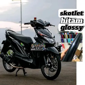 stiker motor  hitam glossy skotlet motor hitam glossy mengkilap Motorcycle
