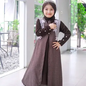 Aisha kids set khimar gamis anak usia 3-12 tahun terbaru / gamis anak tanggung set khimar terbaru