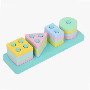 Shape Stack | Papan Susun Bentuk Geometri Pasak Montessori Sorter | Kekinian