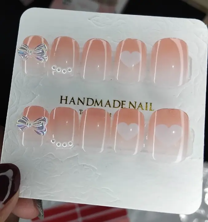 Kuku palsu pendek peach love nails f745-14(k) 1