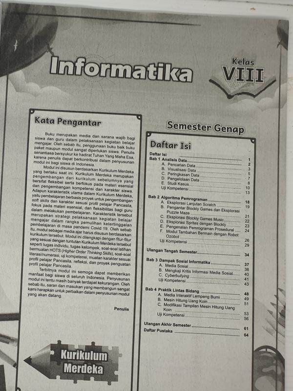 BUKU LKS INFORMATIKA TIK SMP KELAS 7 8 9 SEMESTER 2 KURIKULUM MERDEKA KURMER | O.M 4