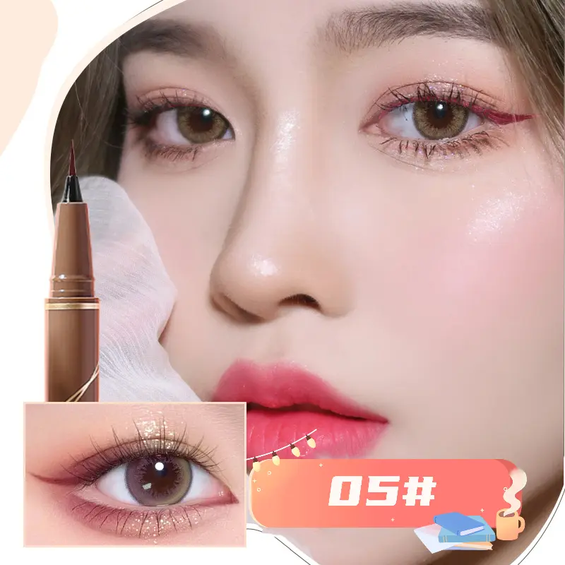 Bút Kẻ Mắt Siêu Mịn Cho Nữ, Chống Nhòe, Lâu Trôi, Không Thấm Nước Và Mồ Hôi, Cho Người Mới Làm Que Lỏng, Gel, Chống Nhòe Lâu Trôi Cosmetic Mỹ Phẩm Trang Điểm Son 5