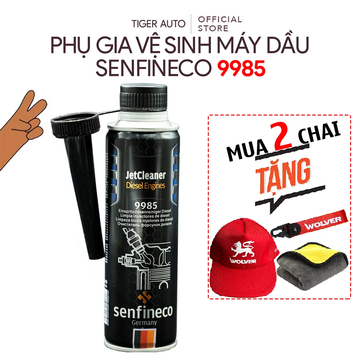 Senfineco 9985 300ml (Mẫu Mới), Phụ Gia Súc Béc Và Vệ Sinh Buồng Đốt Oto Máy Dầu, Nhập Đức