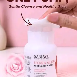 Sariayu Hydra Glow Micellar Water untuk Perawatan Kulit yang Lebih Cerah dan Segar dengan 7X Hydrating Power Facial Wajah Cleanser