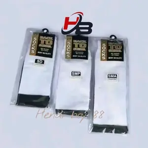 kaos kaki sekolah putih tapak hitam spandek