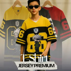 KAOS JERSEY STREEWEAR BOXY FIT RETRO VINTAGE ANAK USIA 5-12 TAHUN BAHAN JERSEY PREMIUM