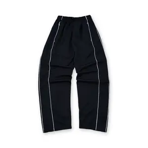 Celana Training Trackpants Panjang Hitam Polos List 2 Simpel Keren Kasual Unisex Regular Cutting