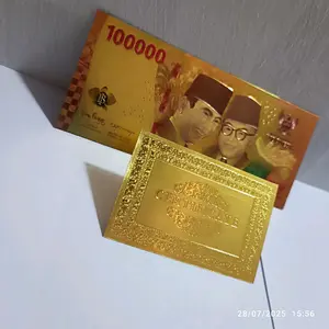 Uang Gold Foil 100 ribu 22 Soekarno Untuk Koleksi Plus Sertifikat