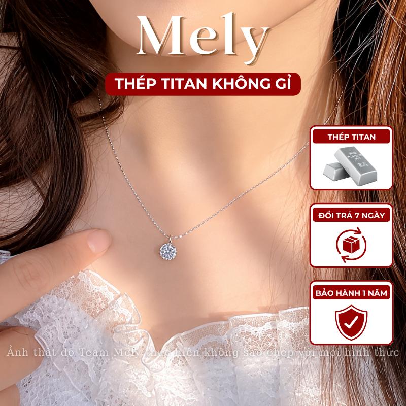 Dây chuyền nữ sợi mảnh mặt đá cao cấp sang trọng phong cách basic phụ kiện Trang Sức thời trang Mely - TT84