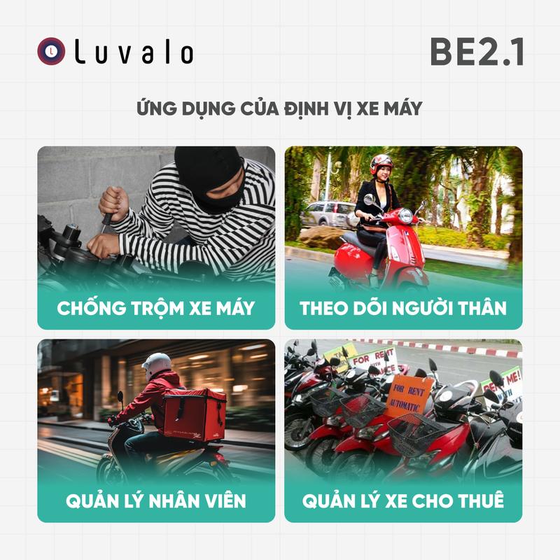 Định vị xe máy mini thiết bị định vị Gps ô tô giám sát hành trình kết nối điện thoại Luvalo BE2.1 8