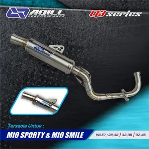 Knalpot SAMLONG FULLSET Q3 Series Aqil Exhaust Mio Smile Mio Soul Beat karbu Beat Esp fi
