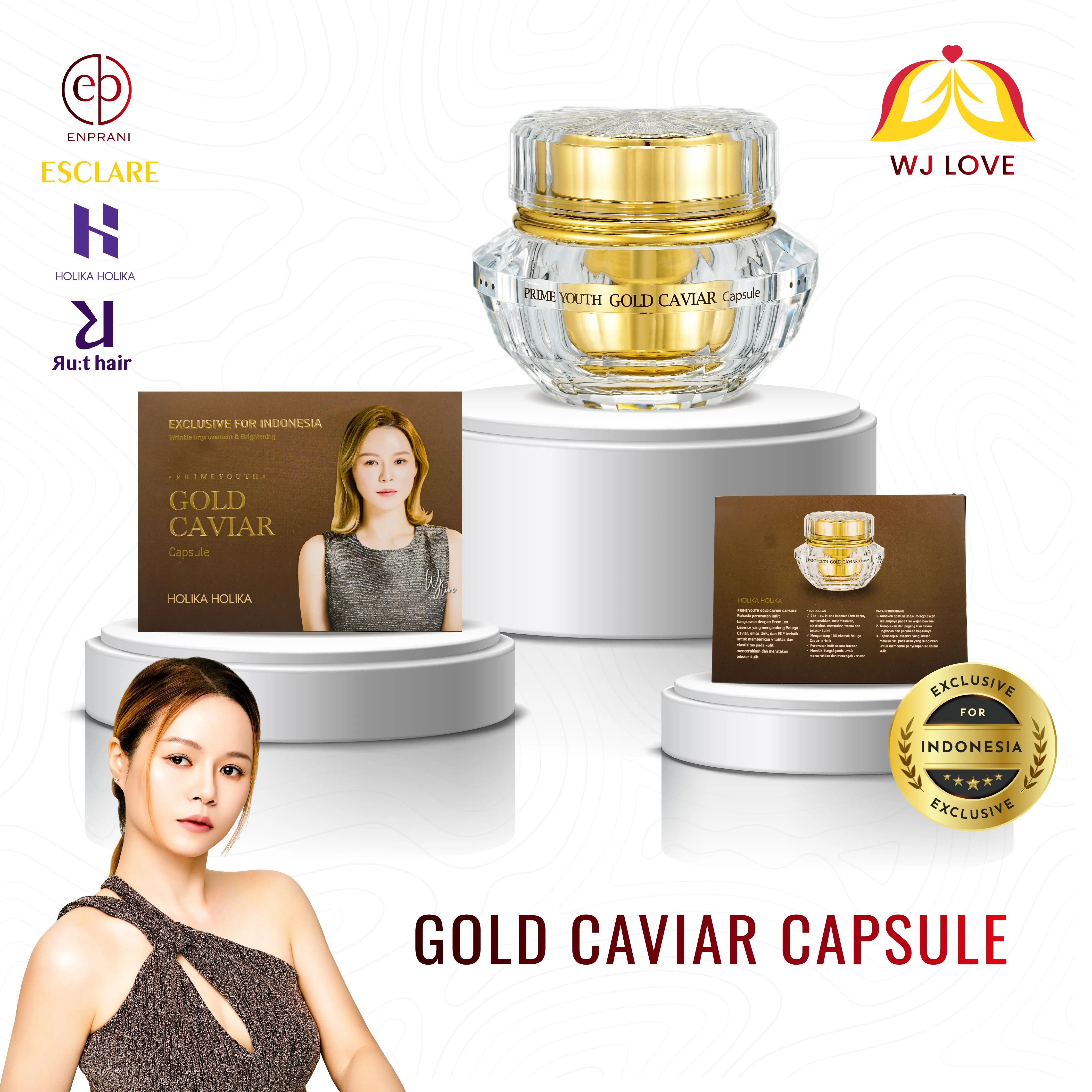 [Holika Holika] Prime Youth Gold Caviar Capsule ( Kaviar Emas ) mencerahkan essence mengencangkan Vitamin Wajah