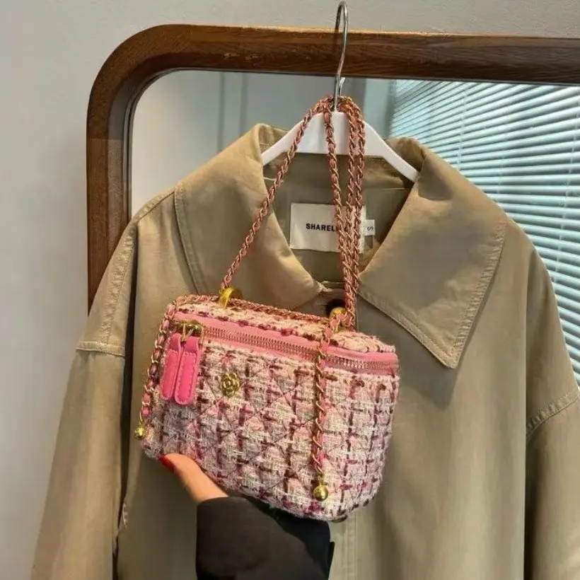 Tas selempang wanita tweed import korean style