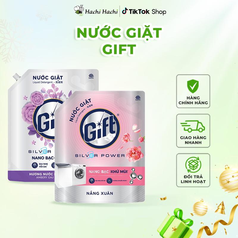 Nước giặt Gift Hương nước hoa Ambery túi 3.6kg Nắng Xuân Nano bạc kháng khuẩn khử mùi 3,6kg Túi refill - Hachi Hachi Japan Shop