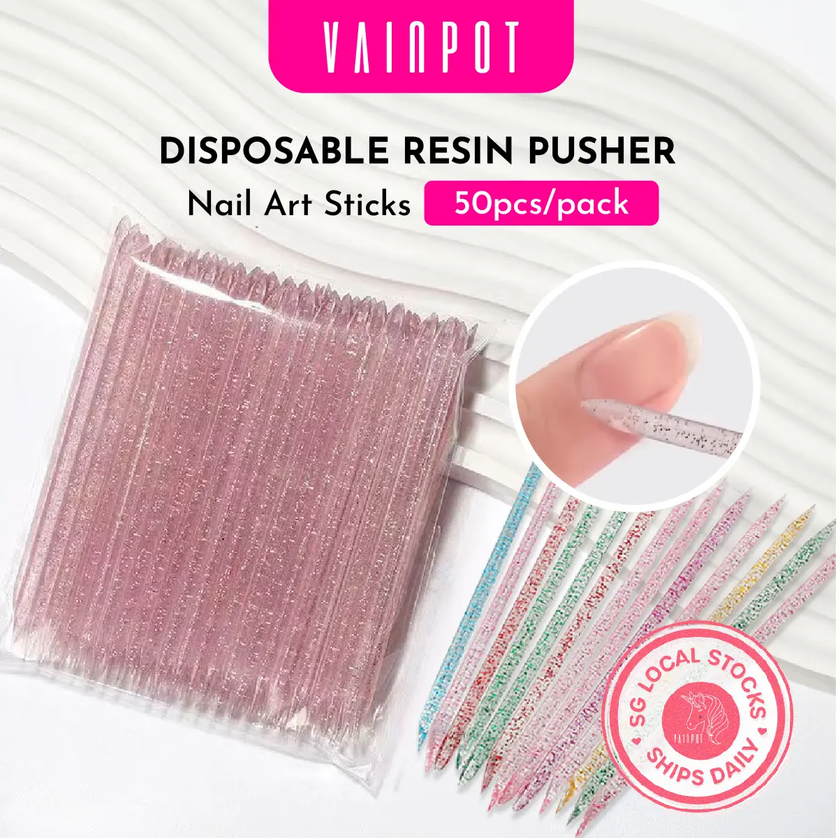 Disposable Crystal Cuticle Pusher / Nail Art Sticks (50pcs)