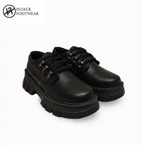 Injack Female - Kaluna Loafers - Sepatu Wanita Formal Loafer Tali - Full Black
