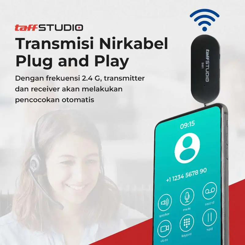 TaffSTUDIO Mik Microphone Wireless Terbaik Mic Imam Sholat 2.4G Headset 2 PCS with Receiver - SI02 3
