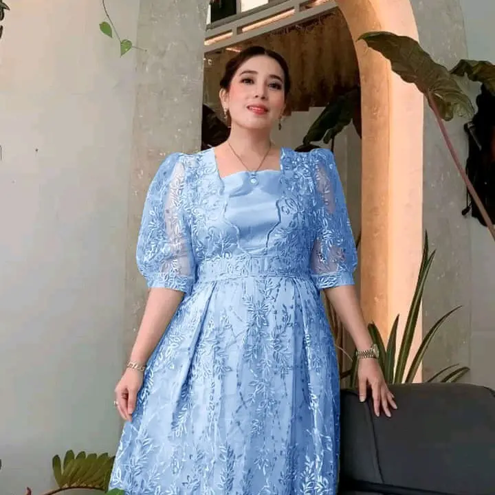TP89 Dres Mewah Taliana 89z4 Gaun wanita modis simple anggun cantik cocok untuk pesta, natalan, kondangan Formal Tile Satin Brokat 4