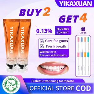 【YIKAXUAN】probiotic whitening tooth paste sesuai untuk gigi sensitif, menghapuskan pigmentasi, bakteria oral, dan kuatkan nafas segar enamel/100g ubat Gigi  BUY2 GET4  [COD] Nasal